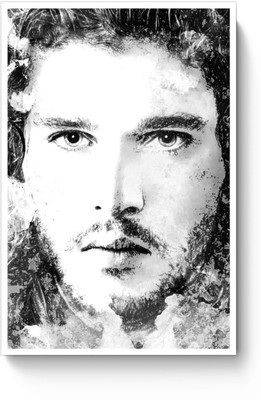 

Aabhaas Wall Poster Jon Snow Winter work Black And White Paper Print(12 inch X 18 inch, Rolled)
