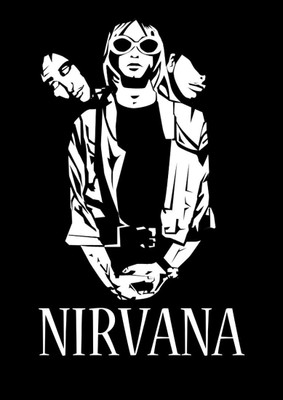 

Aabhaas Wall Poster Nirvana Black And White Paper Print(12 inch X 18 inch, Rolled)