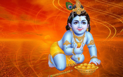 

Akhuratha Wall Poster -lord krishna Paper Print(12 inch X 18 inch, Rolled)