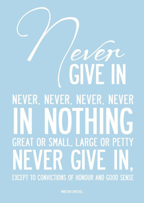 

Wall Poster Never Give In Paper Print(12 inch X 18 inch, Rolled)