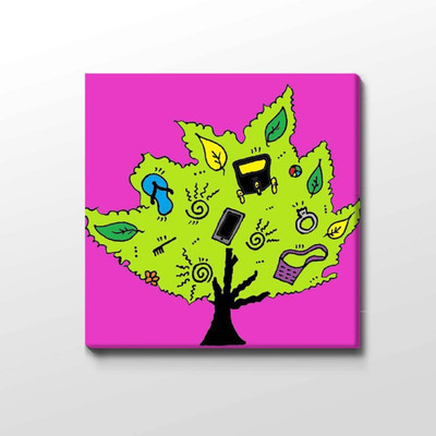 

Wall Poster Tree Pink And Paper Print(12 inch X 18 inch, Rolled)