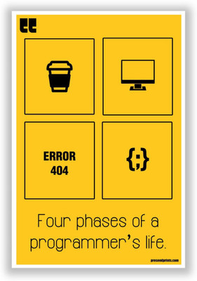 

Aabhaas Wall Poster Error Phases of Programmers Life Paper Print(12 inch X 18 inch, Rolled)