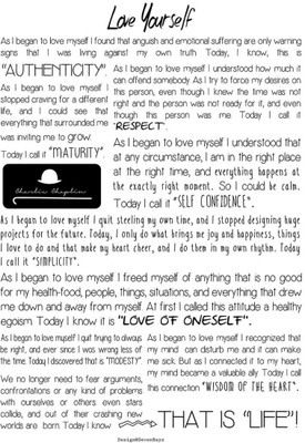

Aabhaas Wall Poster Chaplin Manifesto Love Yourself Paper Print(12 inch X 18 inch, Rolled)