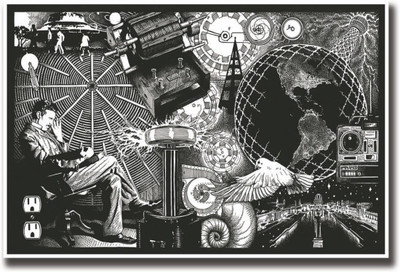 

Aabhaas Wall Poster Nikola Tesla Electricity Paper Print(12 inch X 18 inch, Rolled)