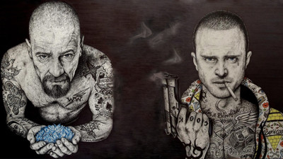 

TV Show Breaking Bad Walter White Tattoo Meth Jesse Pinkman Gun Body Art Art HD Wall Poster Paper Print(12 inch X 18 inch, Rolled)