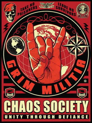 

Aabhaas Wall Poster Chaos Society Unity Through Defiance Paper Print(12 inch X 18 inch, Rolled)