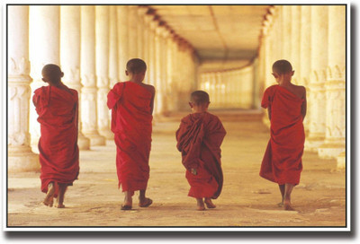 

Akhuratha Wall Poster four-children-monks-aps-jyjzhfs Paper Print(12 inch X 18 inch, Rolled)