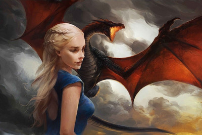 

Aabhaas Wall Poster Khaleesi and Her Dragon Artistic Paper Print(12 inch X 18 inch, Rolled)