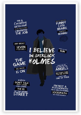 

Aabhaas Wall Poster I Believe In Sherlock Holmes | Fan Paper Print(12 inch X 18 inch, Rolled)