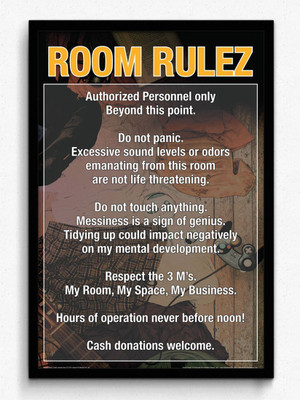 

Aabhaas Wall Poster ROOM RULEZ Paper Print(12 inch X 18 inch, Rolled)