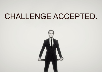 

Wall Poster Challen Accepted Barney Stinson Paper Print(12 inch X 18 inch, Rolled)