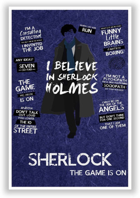 

Aabhaas Wall Poster I Believe In Sherlock BBC Series Inspired Typography Paper Print(12 inch X 18 inch, Rolled)