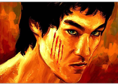 

Aabhaas Wall Poster Bruce lee Painting Paper Print(12 inch X 18 inch, Rolled)