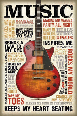 

Akhuratha Wall Poster Music Inspires Me Paper Print(12 inch X 18 inch, Rolled)