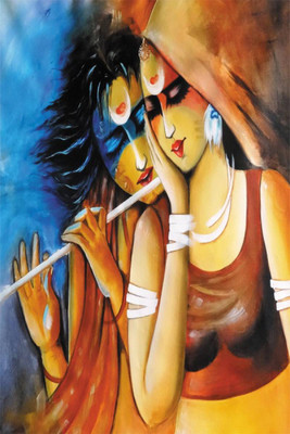 

Wall Poster krishna-flute-with-radha-painting-bk- Paper Print(12 inch X 18 inch, Rolled)