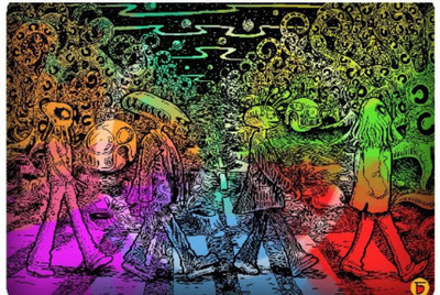 

Aabhaas Wall Poster The Alien Beatles Wall Poster | Artist :Charbak Dipta Paper Print(12 inch X 18 inch, Rolled)