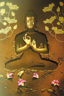 

Akhuratha Wall Poster -radhaipa-buddha-with-lotus-y-k Paper Print(12 inch X 18 inch, Rolled)
