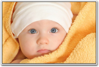 

Aabhaas Wall Poster Cute Baby with Blue Eyes Paper Print(12 inch X 18 inch, Rolled)