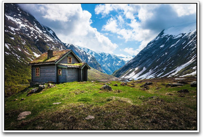 

Wall Poster Beautiful House in the Valley Paper Print(12 inch X 18 inch, Rolled)