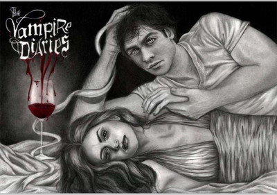 

Aabhaas Wall Poster Vampire Diaries PHetching Paper Print(12 inch X 18 inch, Rolled)