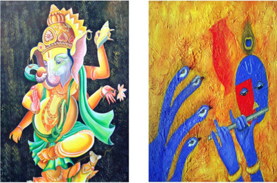 

Akhuratha Wall Poster ganesh-lord-krishna-pss- Paper Print(12 inch X 18 inch, Rolled)