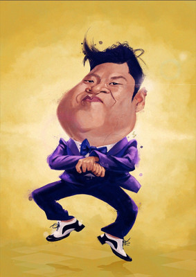 

Aabhaas Wall Poster Gangnam Style Cartoon Paper Print(12 inch X 18 inch, Rolled)