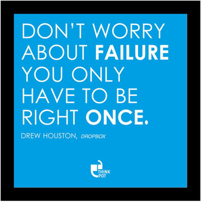 

Aabhaas Wall Poster Don't Worry About Failure - Drew Houston Dropbo Black Paper Print(12 inch X 18 inch, Rolled)
