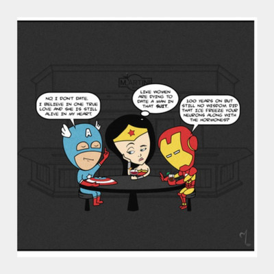 

Aabhaas Wall Poster DC ke Marvel Square Prints | Artist : Myini Bar Paper Print(12 inch X 18 inch, Rolled)