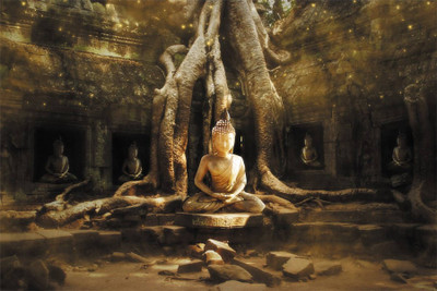 

Akhuratha Wall Poster -five-tree-budha-bk- Paper Print(12 inch X 18 inch, Rolled)