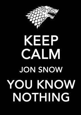 

Wall Poster Keep Calm And You Know Nothing! Paper Print(12 inch X 18 inch, Rolled)