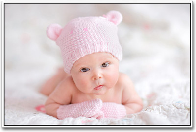 

Wall Poster Cute Baby with Pink Hat Paper Print(12 inch X 18 inch, Rolled)