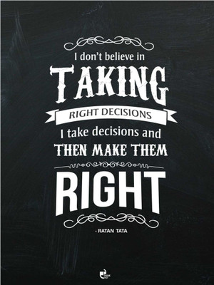 

Aabhaas Wall Poster I Take Decisions and Then Make Them Right - Ratan Tata Paper Print(12 inch X 18 inch, Rolled)