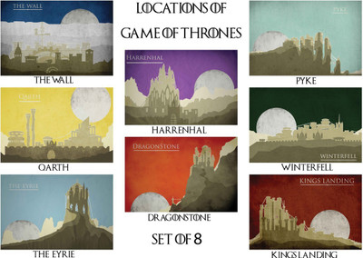 

Wall Poster Game of Thrones MinimalArtist s of Locations Paper Print(12 inch X 18 inch, Rolled)