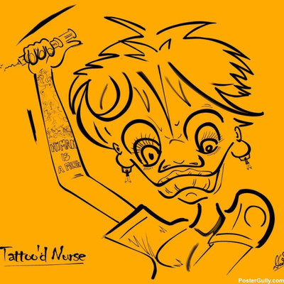 

Aabhaas Wall Poster Tattooed Nurse work | Artist: Devraj Baruah Paper Print(12 inch X 18 inch, Rolled)