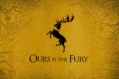 

Aabhaas Wall Poster Ours is the fury Baratheon with Map Paper Print(12 inch X 18 inch, Rolled)