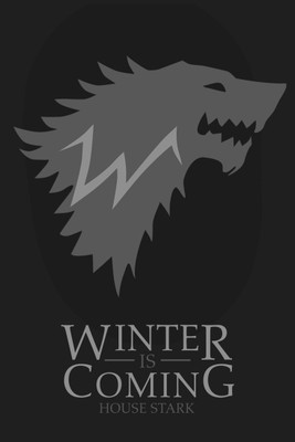 

Aabhaas Wall Poster Winter Is Coming House Stark Grey Black MinimalArtist Paper Print(12 inch X 18 inch, Rolled)