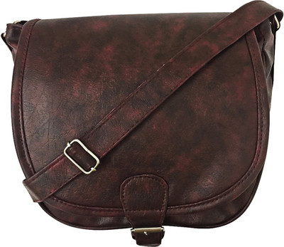 

FashionCops Girls Casual Maroon PU Sling Bag