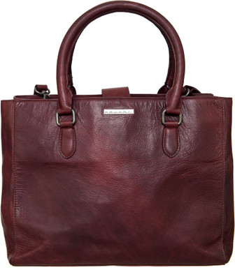 

Navshi Women Casual Maroon Genuine Leather Hand-held Bag