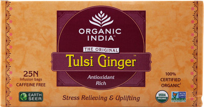 

Organic India Ginger, Tulsi Tea Bags(25 Bags, Box)