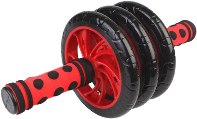 

Dolphy Red Triple Wheel Roller Ab Exerciser(Red, Black), Black;red