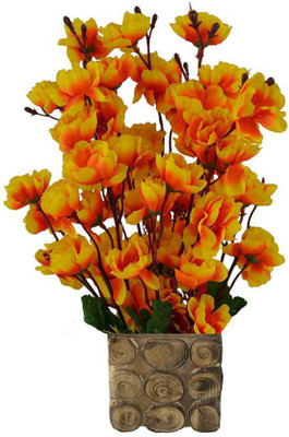 

paradise para-flw-86 White Orchids Artificial Flower with Pot(12 inch, Pack of 1)