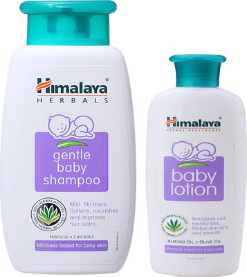 Himalaya Herbals gentle baby Shampoo (200ml)+Himalaya Herbals Baby Lotion (100ml)(White)