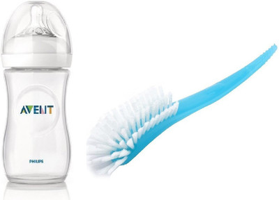 

Philips Avent 260 ml bottle and brush(White, Blue)