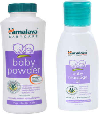Himalaya Herbals Baby Massage Oil (50ml)+Himalaya Herbals Baby powder (50g)(White) available at flipkart for Rs.145