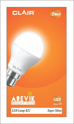 clair 5 W Standard B22 LED Bulb(White) available at flipkart for Rs.110