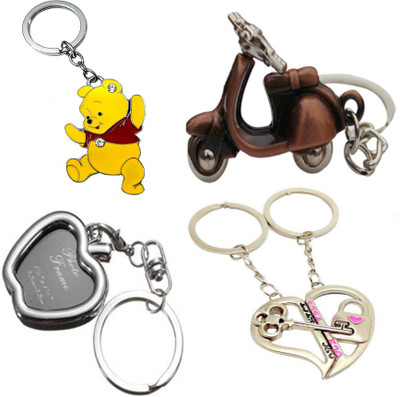 MGP FASHION Apple Shape Black Photo Frame,Copper Scooter, Couple Key Chain Combo Key Chain(Multicolor)