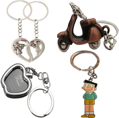 

MGP Fashion Apple Shape Black Photo Frame,Copper Scooter, Suneo,Couple Key Chain Combo Key Chain(Multicolor)