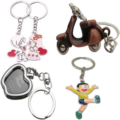 

MGP Fashion Apple Shape Black Photo Frame,Copper Scooter, Nobita,Red Wings Couple Key Chain Combo Key Chain(Multicolor)