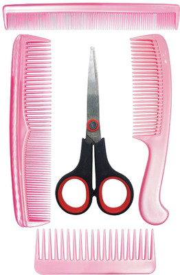 

Kabello Unisex Comb For Both straight And Curly Hair With Cutting Scissors Salon Accessories Kit(Set of 5)