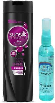 

sunsilk Stunning Black Shine Shampoo with Pink Root Hair Serum(Set of 2)